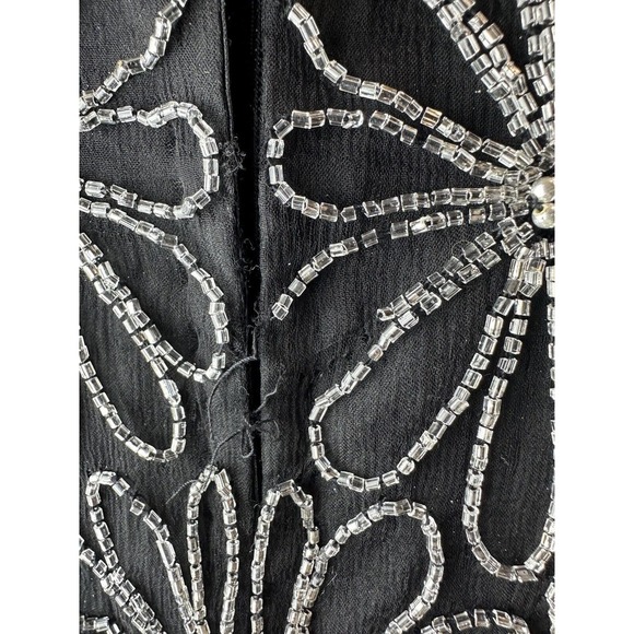 *Flawed* Vintage Laurence Kazar Silk Beaded Embellished Top Black Plus Size 3X - Picture 8 of 12